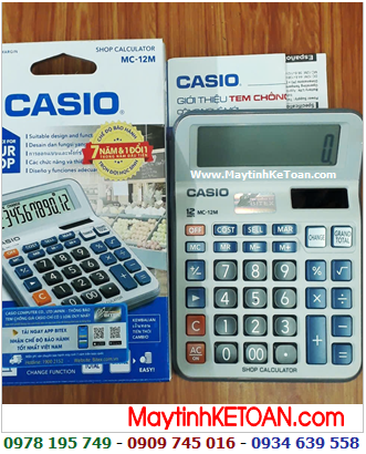 Casio MC-12M, Máy tính tiền Casio MC-12M đầu gập linh hoạt, chính hãng Bảo hành 7 năm /CÒN HÀNG